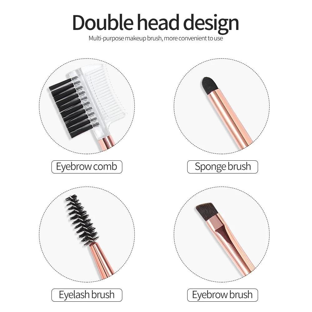 Double Hand Eyebrow Brushes - Grooming Brushes for Precision