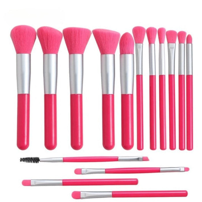 15 Pcs Neon Makeup Brush Set