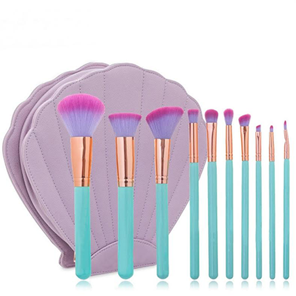 10 Piece Ultra-Chic Mermaid Shell Brush Set