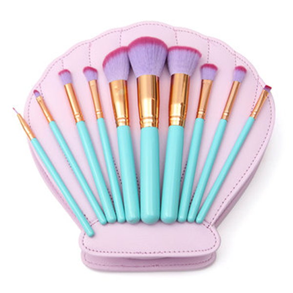 10 Piece Ultra-Chic Mermaid Shell Brush Set