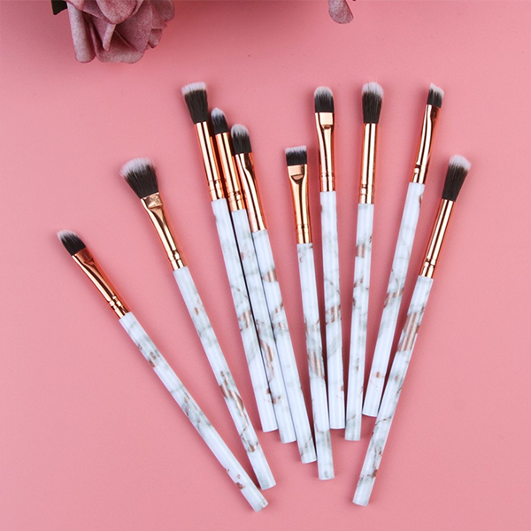 10 Piece Marble makeup  Brush Set