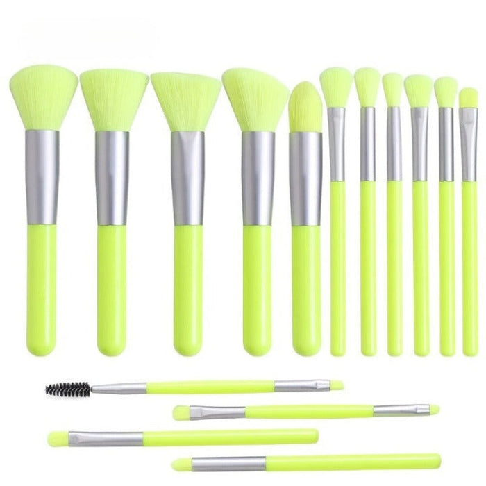 15 Pcs Neon Makeup Brush Set