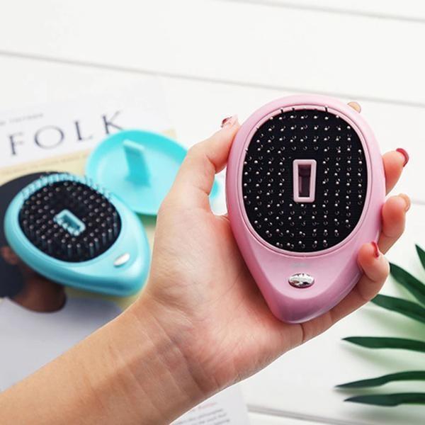 Portable Electric Hairbrush – Detangling & Massaging Compact Hair Tool