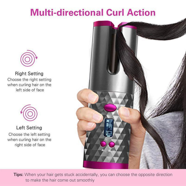 Wireless Portable Rotating Hair Curler – Quick And  Easy Curls