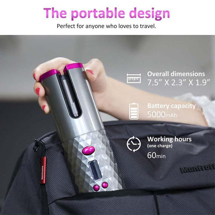 Wireless Portable Rotating Hair Curler – Quick And  Easy Curls