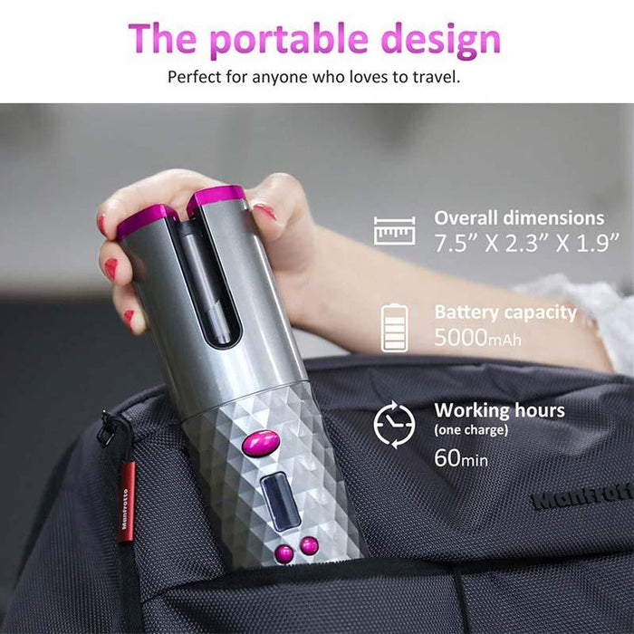 Wireless Portable Rotating Ceramic Hair Curler