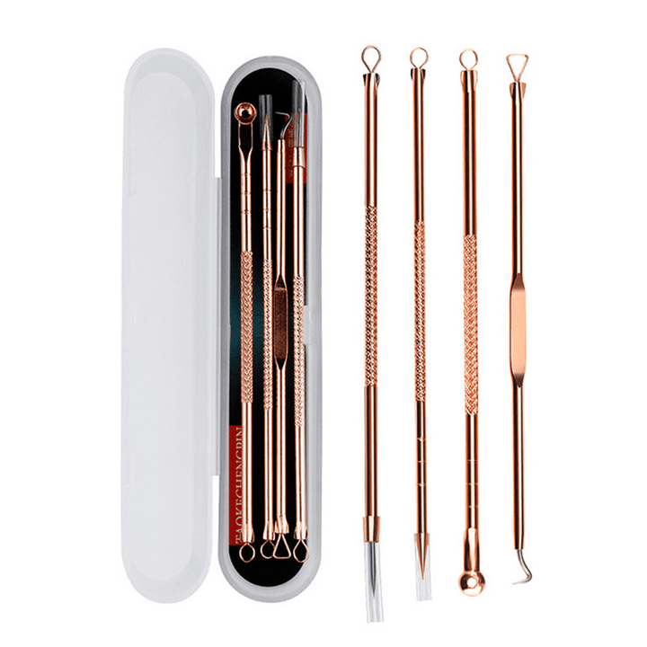 Rose Gold 4 Piece Blemish Extractor Set - Removal Tools