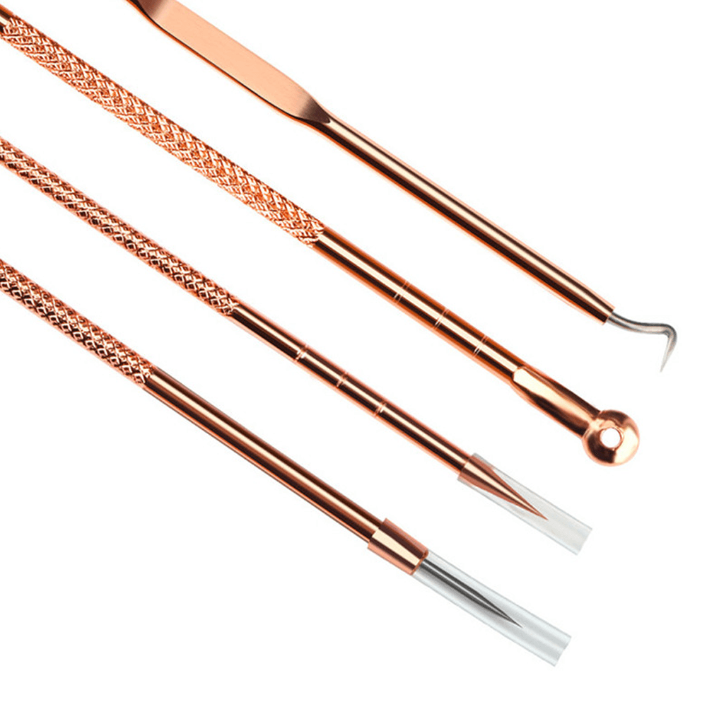 Rose Gold 4 Piece Blemish Extractor Set - Removal Tools