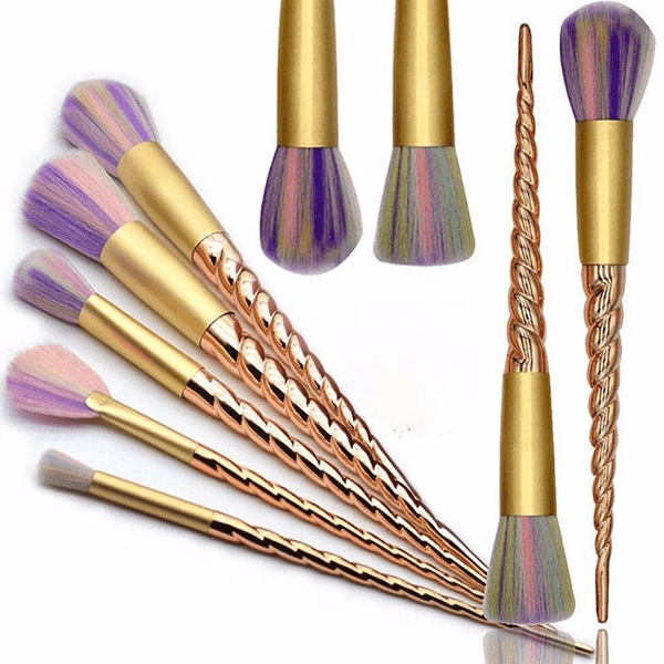 Gold Twisted Unicorn Brushes – Professional  Makeup Brush Set