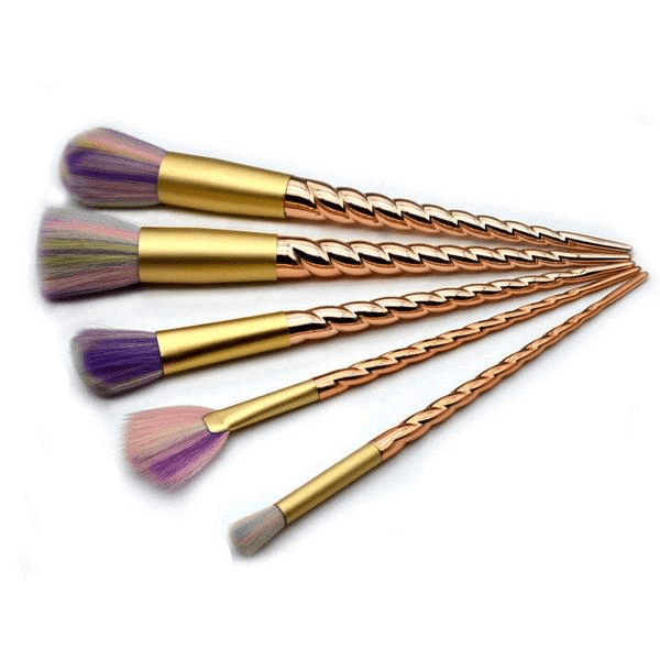 Gold Twisted Unicorn Brushes – Professional  Makeup Brush Set