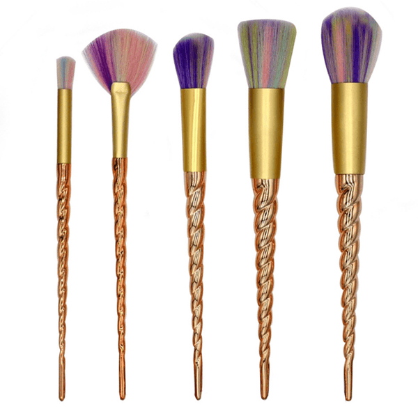 Gold Twisted Unicorn Brushes – Professional  Makeup Brush Set