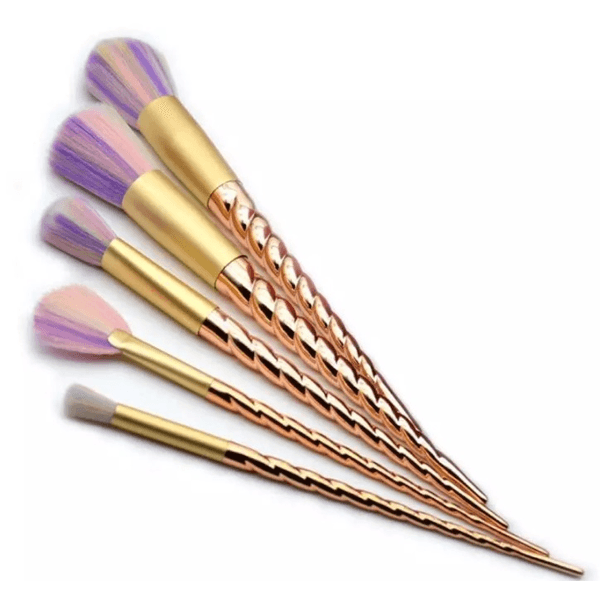 Gold Twisted Unicorn Brushes – Professional  Makeup Brush Set