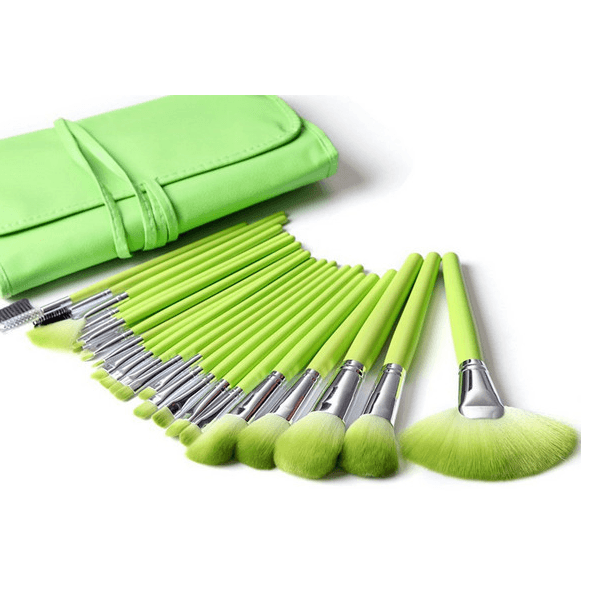 Mean Green 24 Piece Makeup Brush Set - Quality Brushes