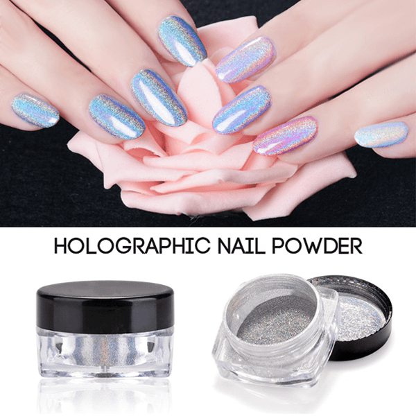 Holographic Nail Powder – Shimmering Unicorn Chrome Effect