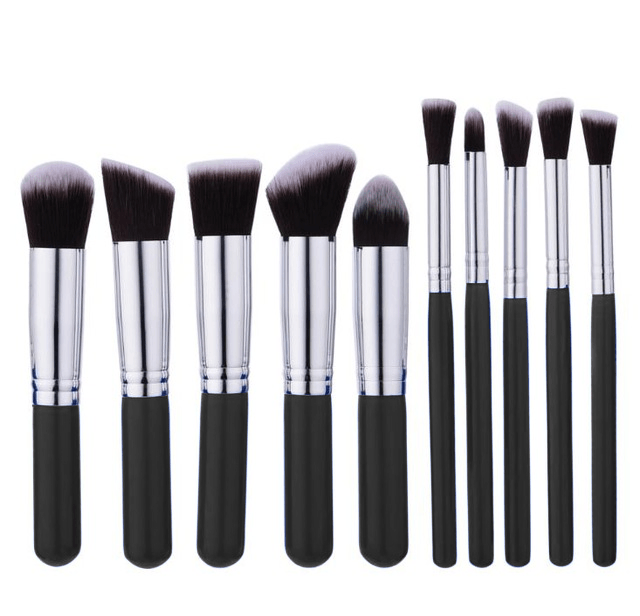 10 Piece Mini Travel Kabuki Brush Set For Flawless Makeup