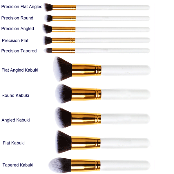 10 Piece Kabuki Brush Set – Smooth Blending for Flawless Makeup