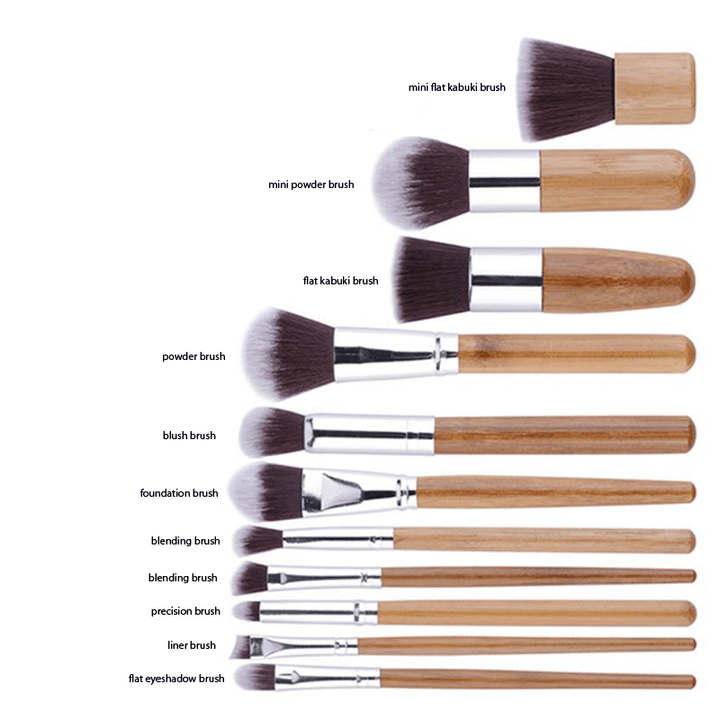 10 Piece Bamboo Brush Set – Eco-Friendly Makeup Brushes