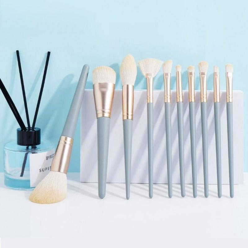 10 Pcs Makeup Brushes Set – Soft Nylon Bristles for Flawless Blend