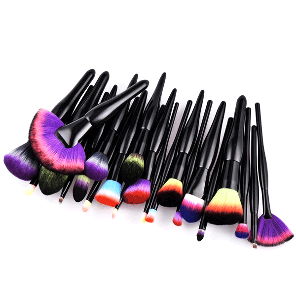 22 Piece Midnight Rainbow Brush Set