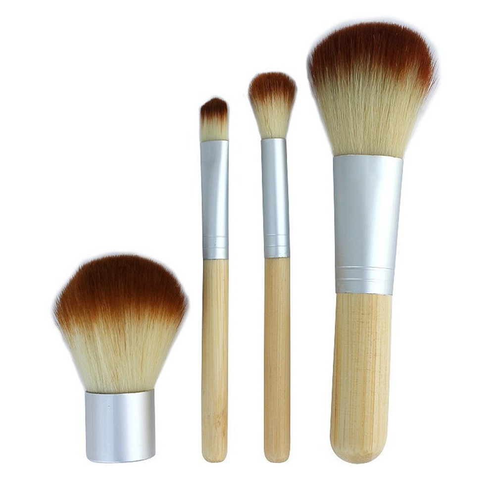 Mini 4 Piece Bamboo Brush Set – Compact and Lightweight Beauty Tool