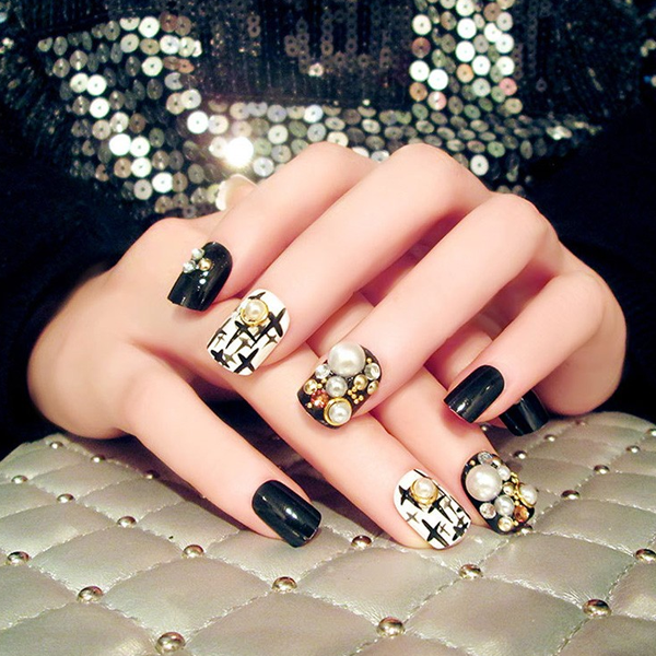 Black Rhinestone Finished Nails  [PRE-RELEASE] , Nail - My Make-Up Brush Set, My Make-Up Brush Set
 - 2