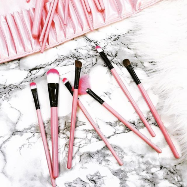 Pink Glory 24 Piece Makeup Brush Set