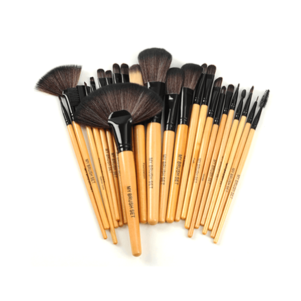 24 Piece Wooden Makeup Brush Set – Complete Face Kit