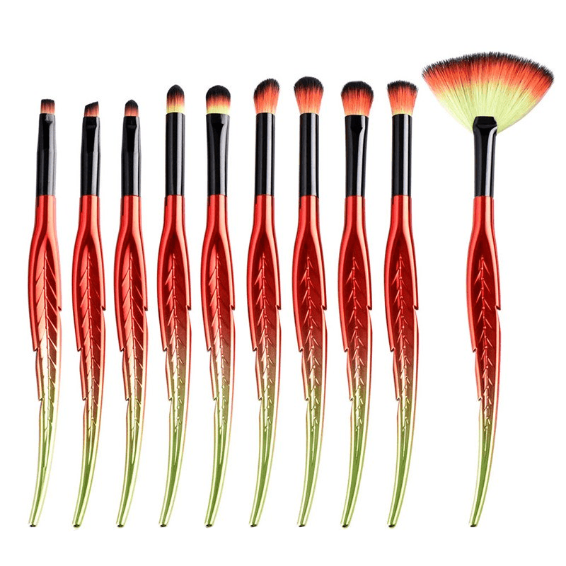 10 Piece Pure Leaf Brush Set – Brushes For All Makeup Needs