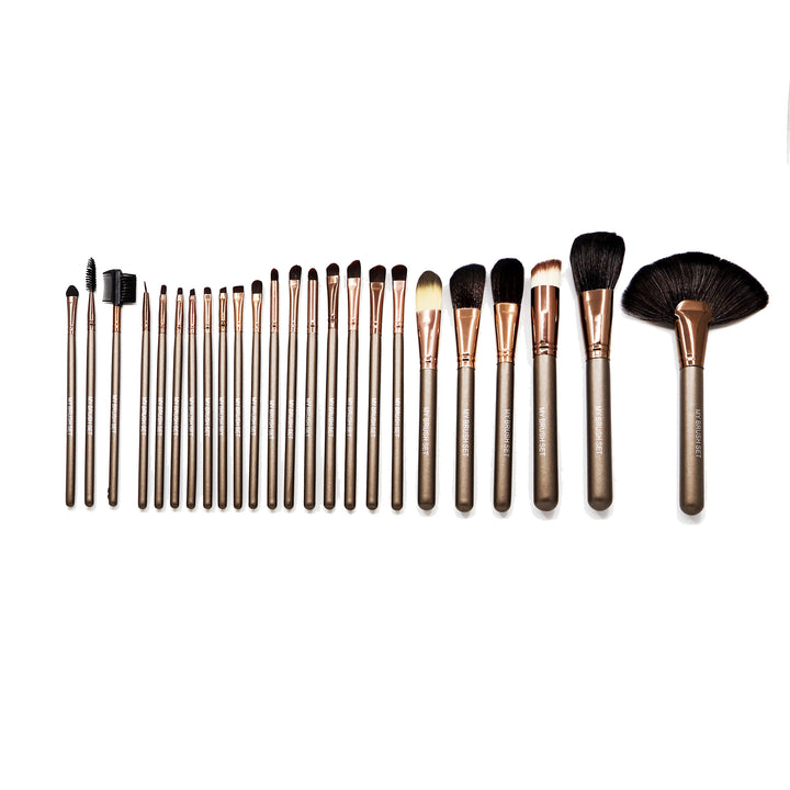 24 Piece Gold Makeup Brush Set– Complete Makeup Application Kit