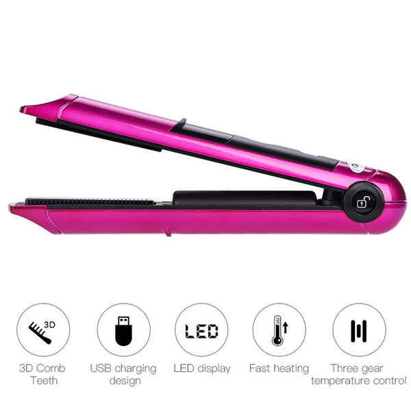 Rechargable Wireless Mini Flat Iron