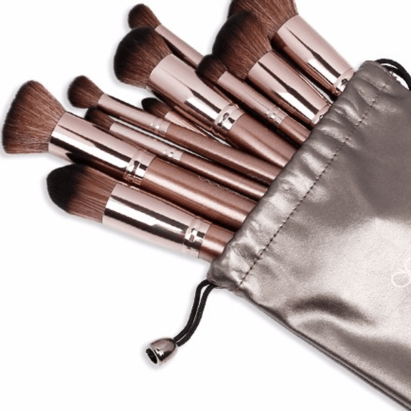 10Piece Coffee Makeup Brush Set – Flawless Makeup Made Easy