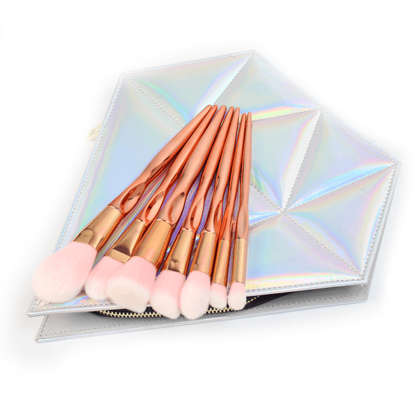 7 Piece Diamond Hologram Brush Set – Stylish Brushes