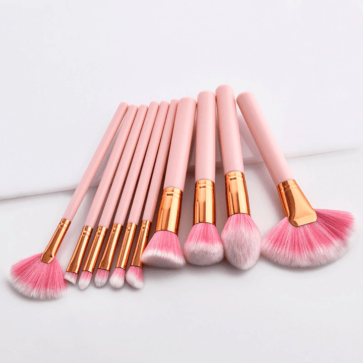 10Piece Rose Brush Set -  Professional  Brush  Set