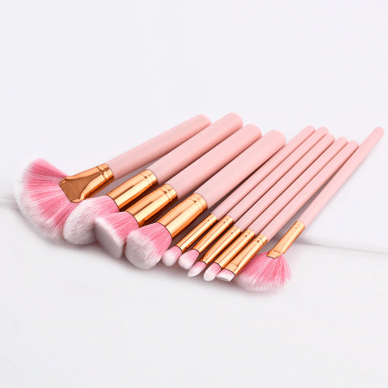 10Piece Rose Brush Set -  Professional  Brush  Set