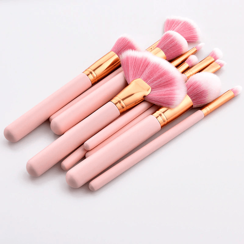 10Piece Rose Brush Set -  Professional  Brush  Set