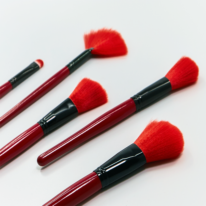 24 Piece Red Brush Set – Cruelty Free Multi Purpose Makeup Tools