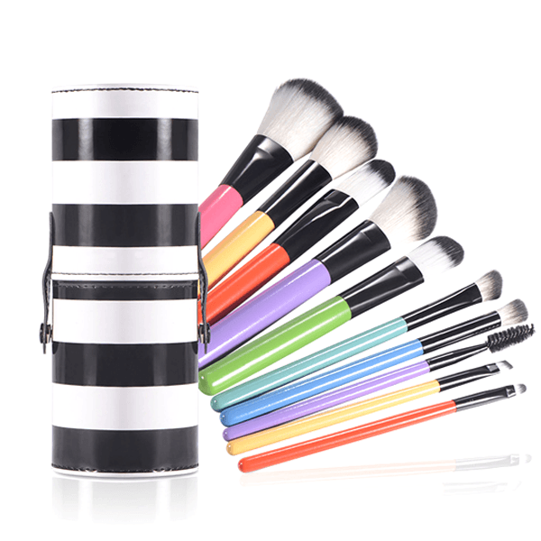 MultiColor Stripped Brush Set – The Perfect Beauty Essential