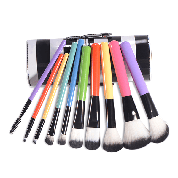 MultiColor Stripped Brush Set – The Perfect Beauty Essential