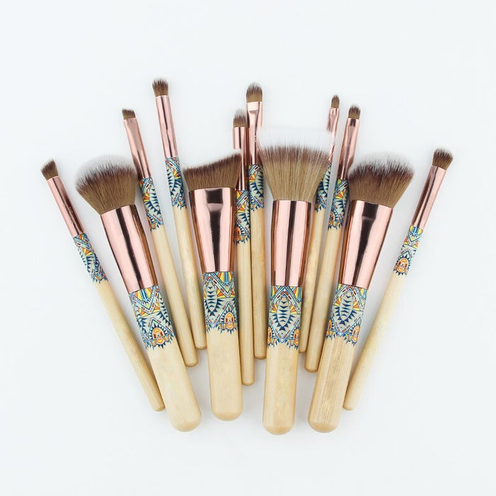 12 Piece Summertime Bamboo Brush Set