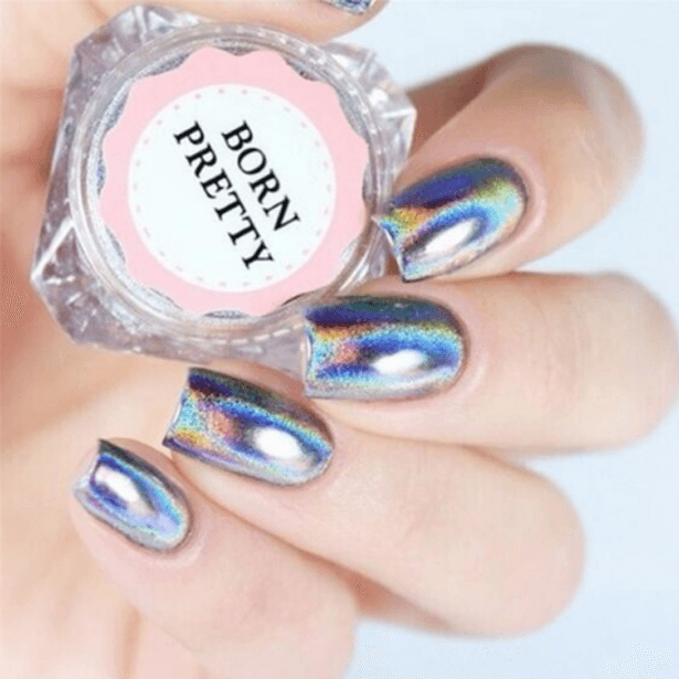 Holographic Nail Powder – Shimmering Unicorn Chrome Effect