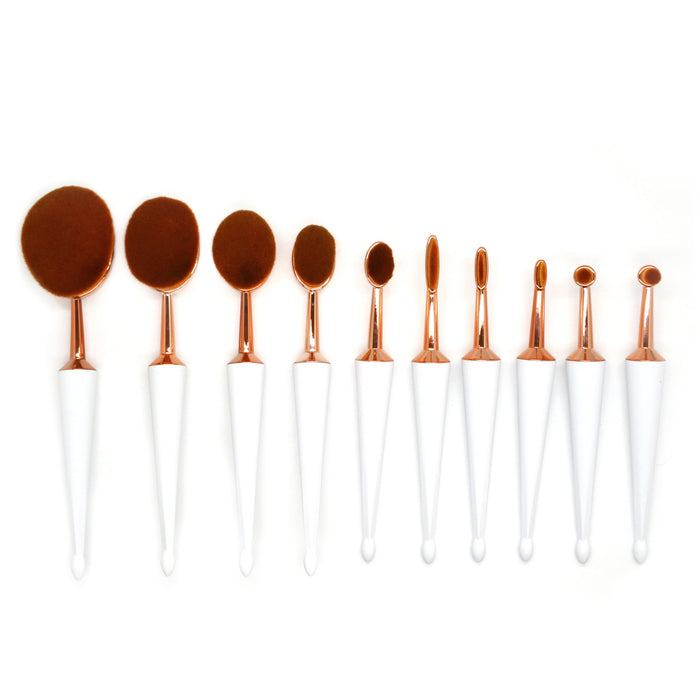 10 Piece Umbrella Cut Oval Brush Set