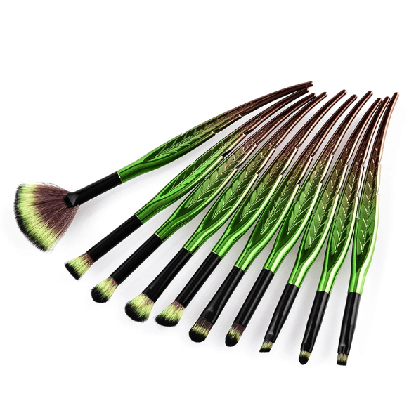 10 Piece Pure Leaf Brush Set – Brushes For All Makeup Needs